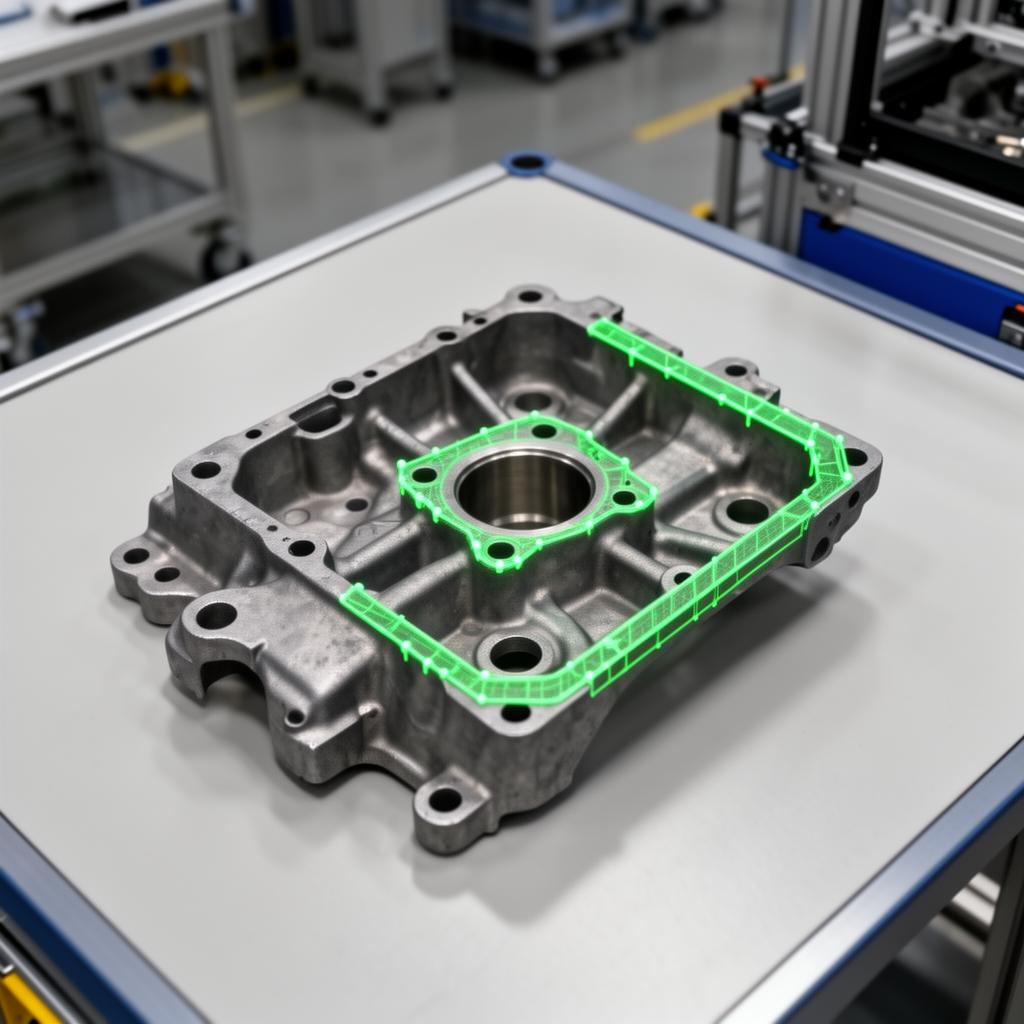 Single automotive part being scanned
